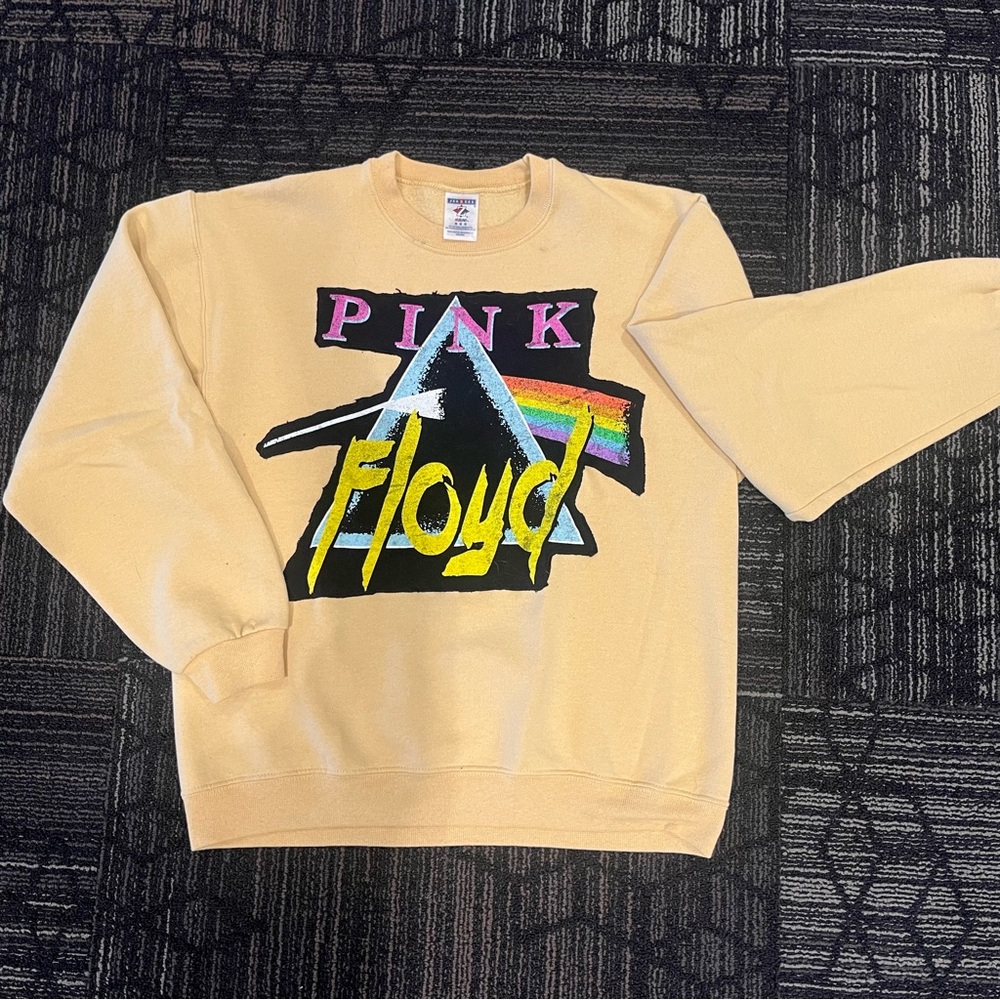 Pink Floyd Graphic Men's Sweater - Cream